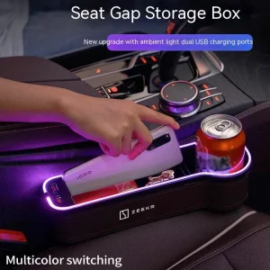 7 Colors LED Adjustable Seat Gap Crevice Slot Storage Box Auto Interior Accessories